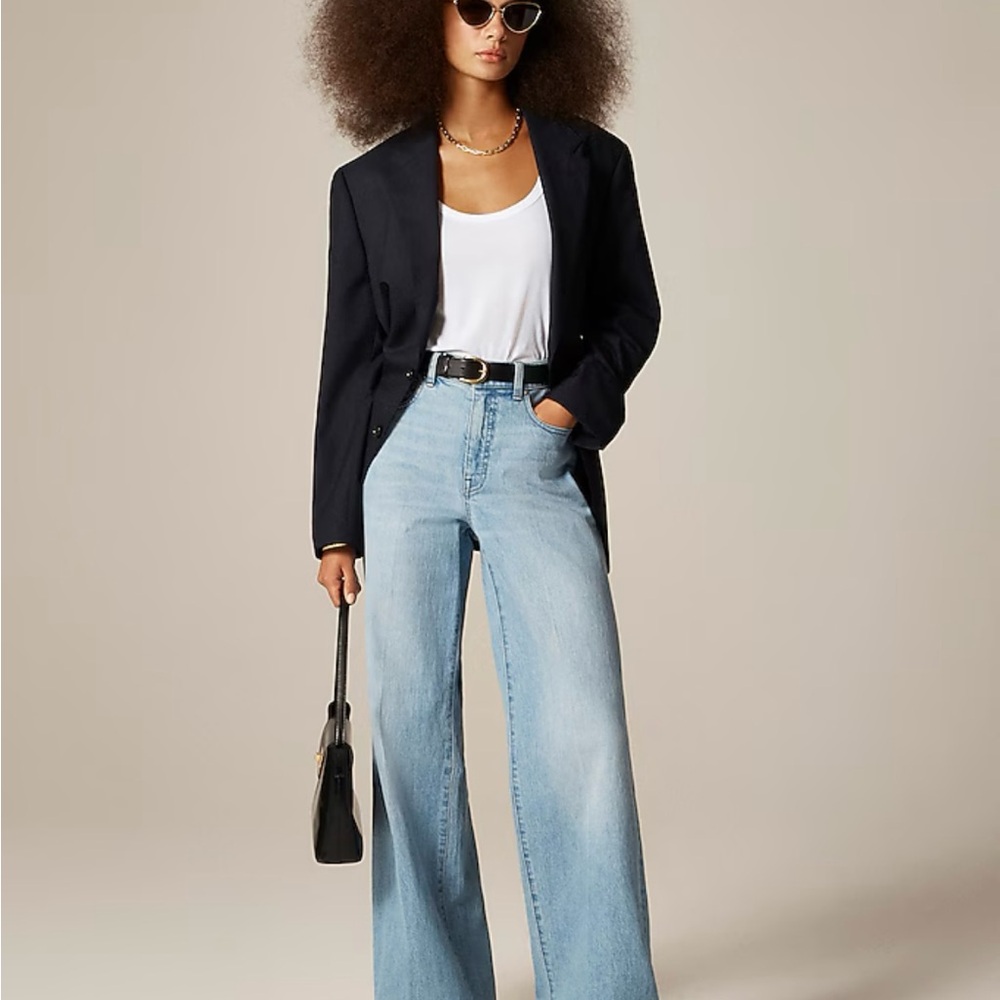 NWT J. Crew high rise wide leg trouser jeans